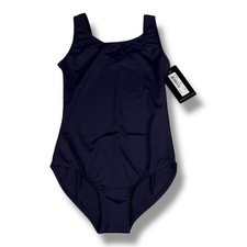 Bloch Dance Girls Dynamic Microlux Tank Leotard Navy Size 8-10 NWT