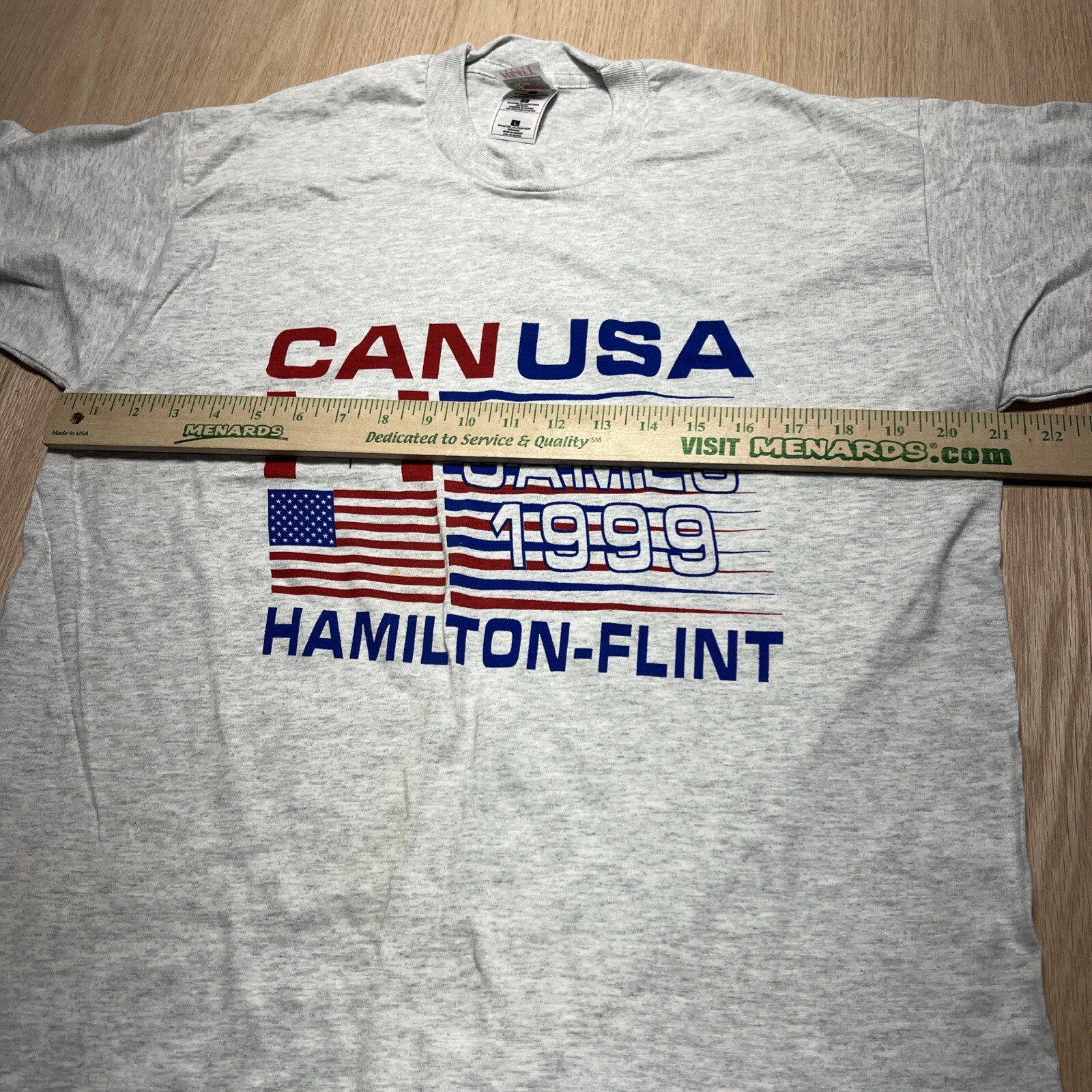 90s CANUSA Games Shirt  Vintage Hockey #8  Hamilton-Flint T-Shirt L