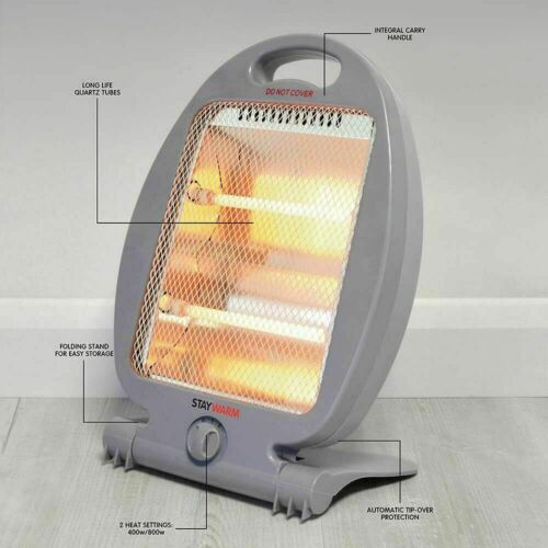 Halogen Electric Heater 400w 800w Instant Heat Portable Free Standing Quartz - Picture 7 of 10