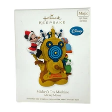 Hallmark Keepsake Ornament Mickey's Toy Machine Magic Light Sound Motion NEW