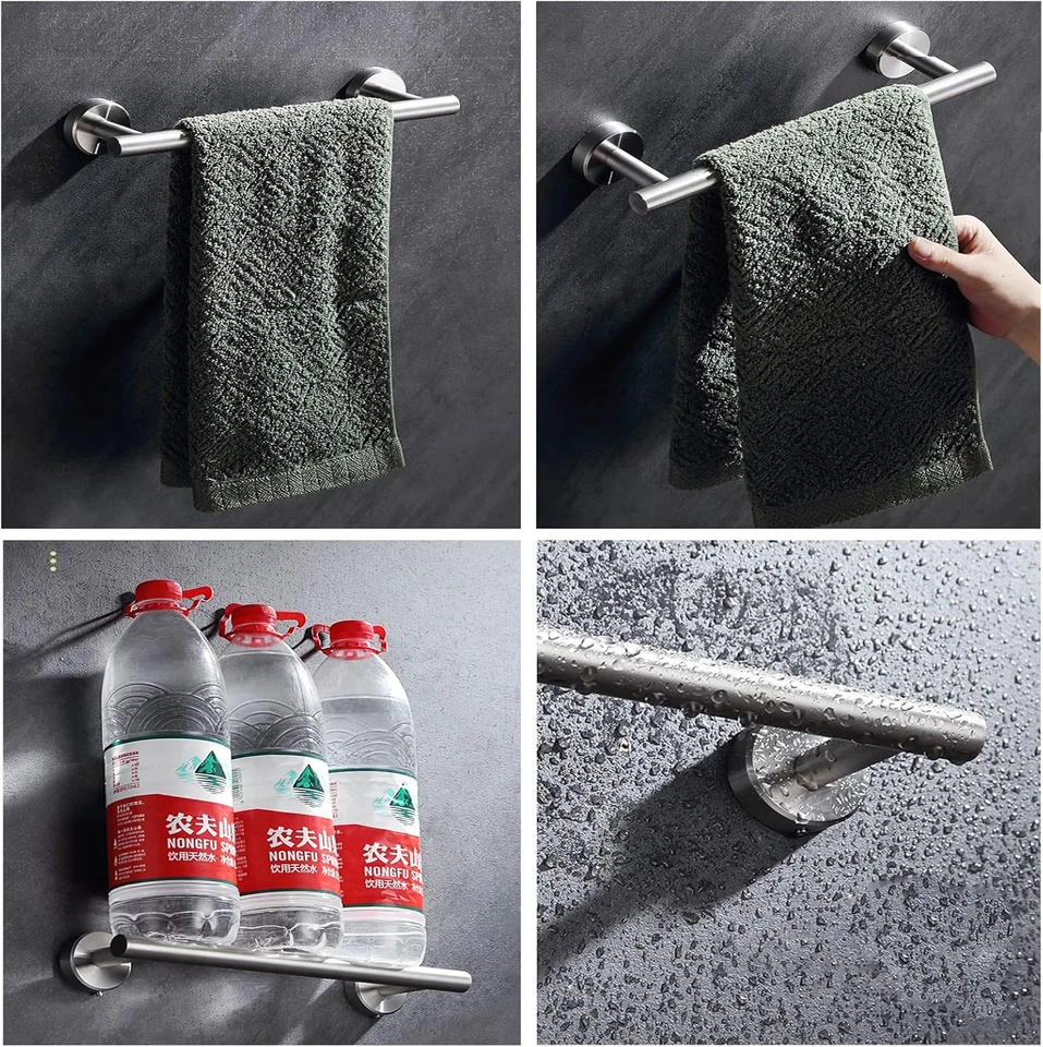 8 Pezzi Set Accessori Bagno Acciaio Inossidabile Portasciugamani, Porta Carta Ig - Immagine 2 di 4