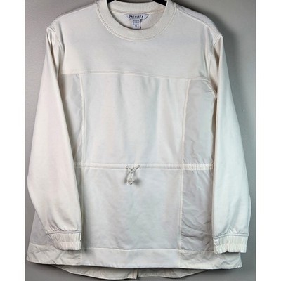 Athleta Triumph Sweatshirt Womens XS Cream Excellent Cinched Mixed Media 532515