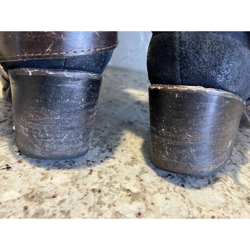 Freebird by Steven FB-Jules Blueish Black Suede Leather Side Zip Boots Size 7 - Picture 11 of 13