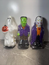 Lot 3 Halloween VTG Empire Blow Mold Vampire Frankenstein Ghost Pathway NEW