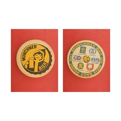 Münchner Bier gelber Kreis Brauerei Bierdeckel Beermat