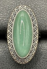 New Condition Sterling Silver Chrysoprase Ring Size 8