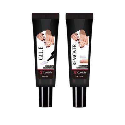 Curvlife Newly Upgraded Quick Drying 10g Semi Solid Nail Glue with 10ml... 
