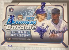 2022 BOWMAN CHROME BASEBALL FACTORY SEALED HTA CHOICE BOX 3 AUTOS LOADED!!