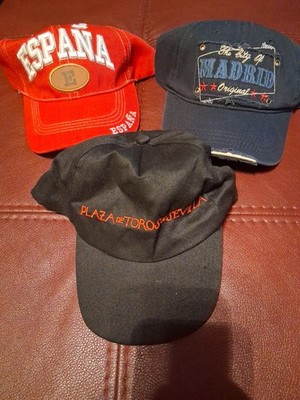 Souvenir Hats From Spain Lot of 3 One Size Adjustable New