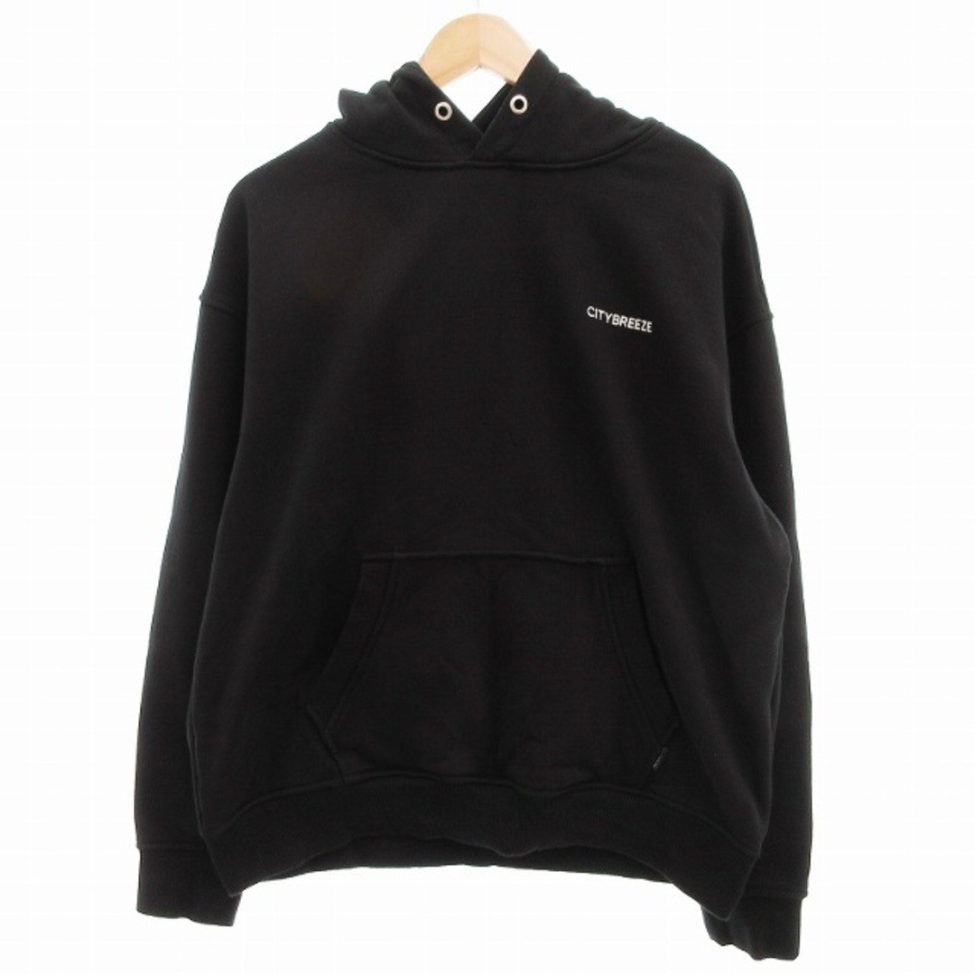 ★関税込★CITYBREEZE★LOGO EMBROIDERY OVER FIT SWEATSHIRT★ Citybreeze Essential Logo Hoodie Sweat Embroidery L Black