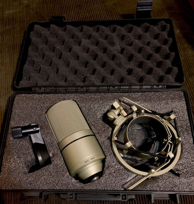 MXL 990 Large Diaphragm Condenser Microphone XLR Champagne w/ Mount & Case