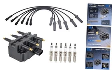 Set of 1 Ignition Coil with 6 Spark Plug and Wire Set Compatible with