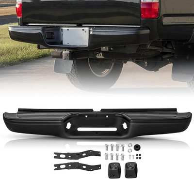 BRYGHT Rear Bumper Assembly Fits for 1996-2004 Toyota Tacoma (Black) Back Bumper