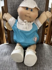 1982 Cabbage Patch Kid Preemie Boy W/ Blue Eyes & Signature Blue Elephant Outfit