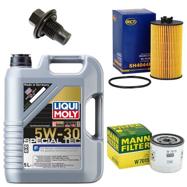 MotoröL Filter Set 5W-30 5 Liter + ÖLablassschraube FüR Ford Focus III Volvo-image