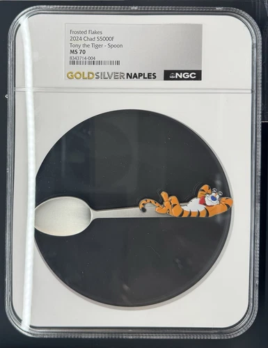 2024 CHAD 5000F - KELLOGG'S TONY THE TIGER .999 SILVER SPOON - NGC Ms70 W/ Box