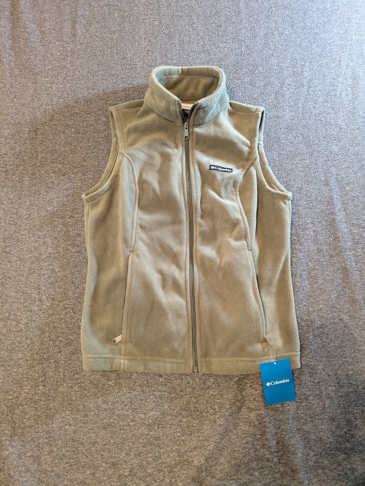Columbia Women's Green Full Zip Fleece Vest Zip Pockets- Size M NEW