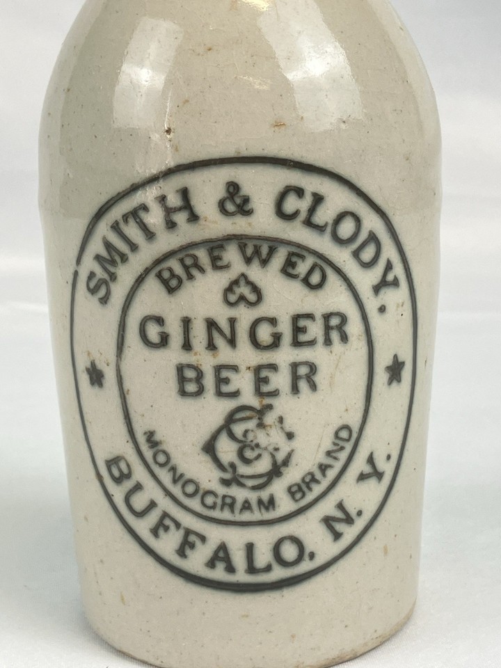 Antique SMITH & CLODY Ginger Beer Stoneware Bottle Buffalo, N.Y. NY-25 ...