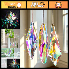 3 Pack 5" Crystal Rainbow Prisms Suncatchers - 120mm AB Glass Decor for Home G