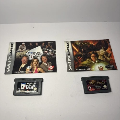 GBA Lord of the Rings and world poker tour Advance With Booklets