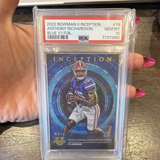 Topps 2022 Bowman Inception Anthony Richardson Blue Foil V1 #74 /99 Rookie PSA …