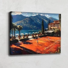 Tennis Court Wall Art Print Framed Luxury Landscape Decor Tennis Home Decor