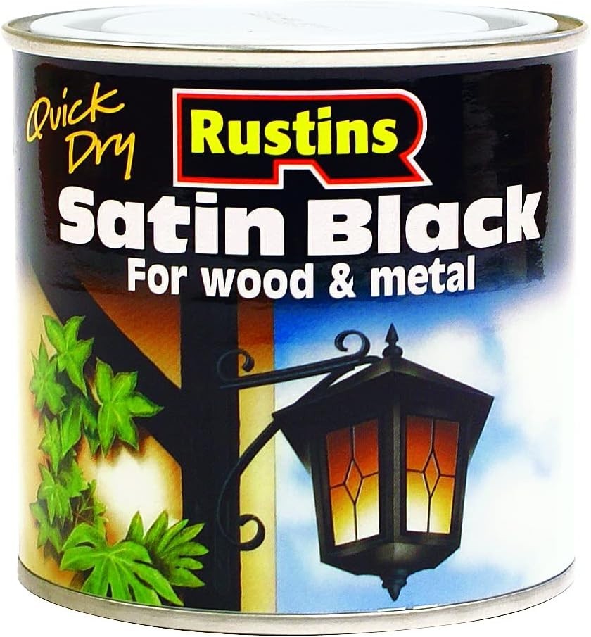 Rustins Quick Dry Satin Black Paint 250ml Effortless Application - Image 5