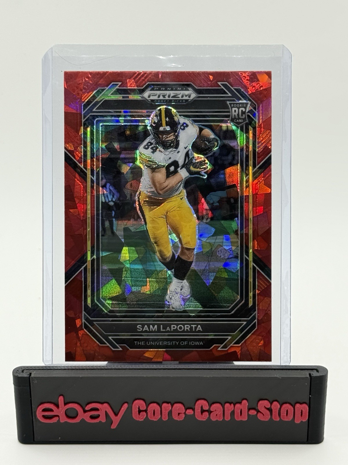 Sam LaPorta 2023 Panini Prizm Draft Picks - #160 Red Ice Prizm (RC) Iowa Lions