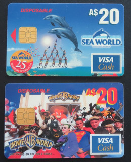 Visa Cash cards x 2 Seaworld / Movie world