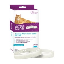 Comfort Zone Cat Calming Collar 2 Pack Reduces Scratching Urine Spraying 60 Days