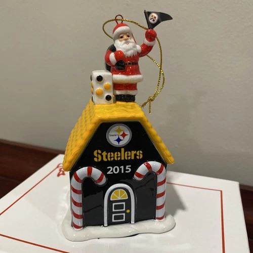 Pittsburgh Steelers Gingerbread House Christmas Ornament 2015 Danbury Mint w Box