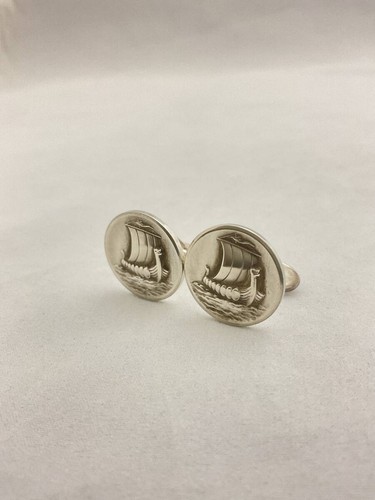GEORG JENSEN 50 Ship Cufflinks Sterling Silver 925 #661