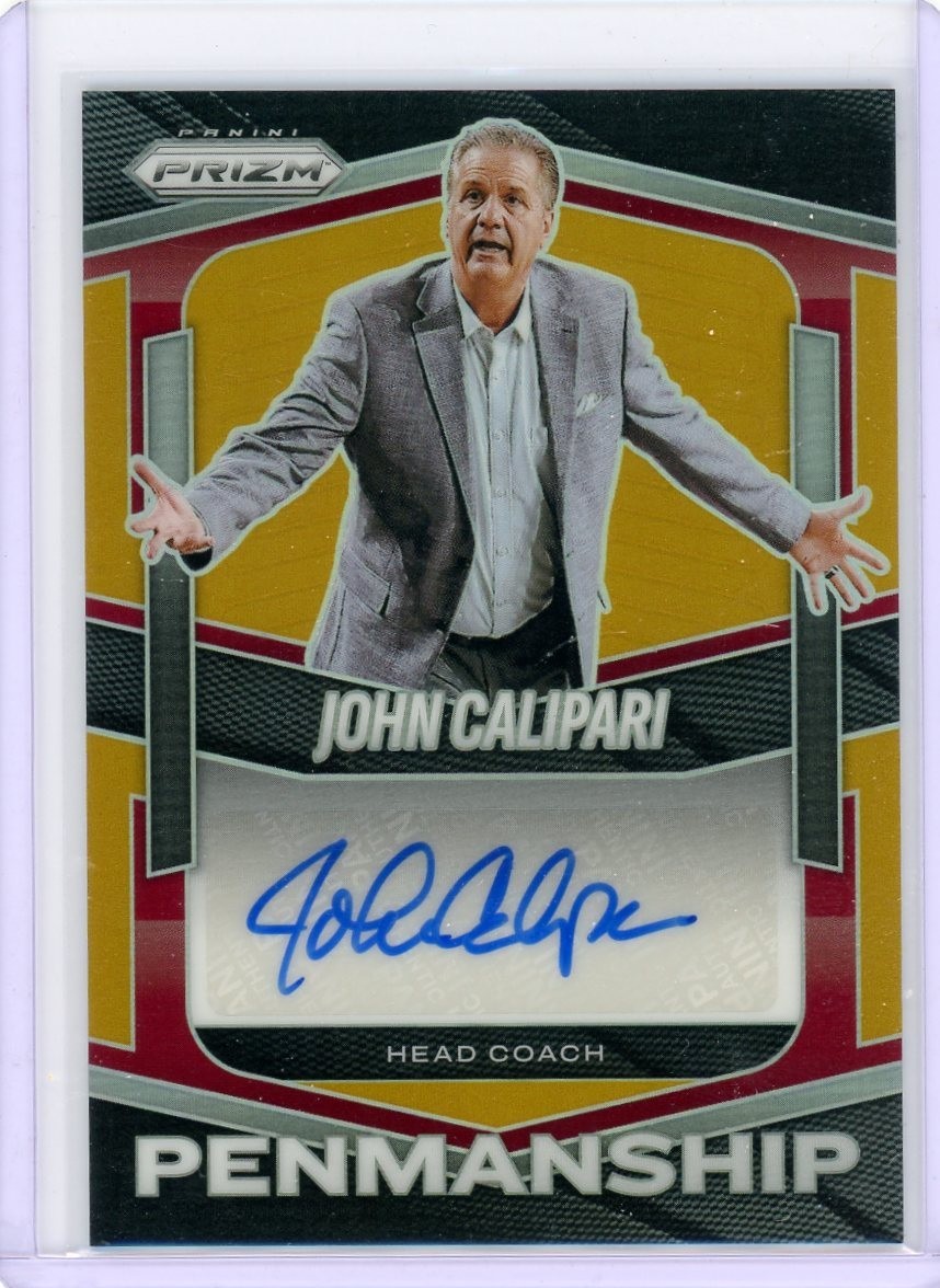 2025-26 Panini Prizm Penmanship John Calipari TRUE GOLD Auto 6/10 HC Arkansas UK