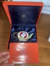 Charlotte di Vita Limited Edition Enamel Teapot Trinket Box - Pisces Fish *flaw