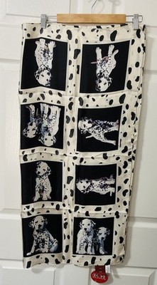 New Disney 101 Dalmatians Echo 100% Silk Scarf 34'' x 34'' sqare