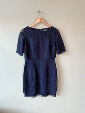 Lauren Ralph Lauren Dress UK 6 Navy Blue Lace Cocktail Elegant Classic Chic VGC 
