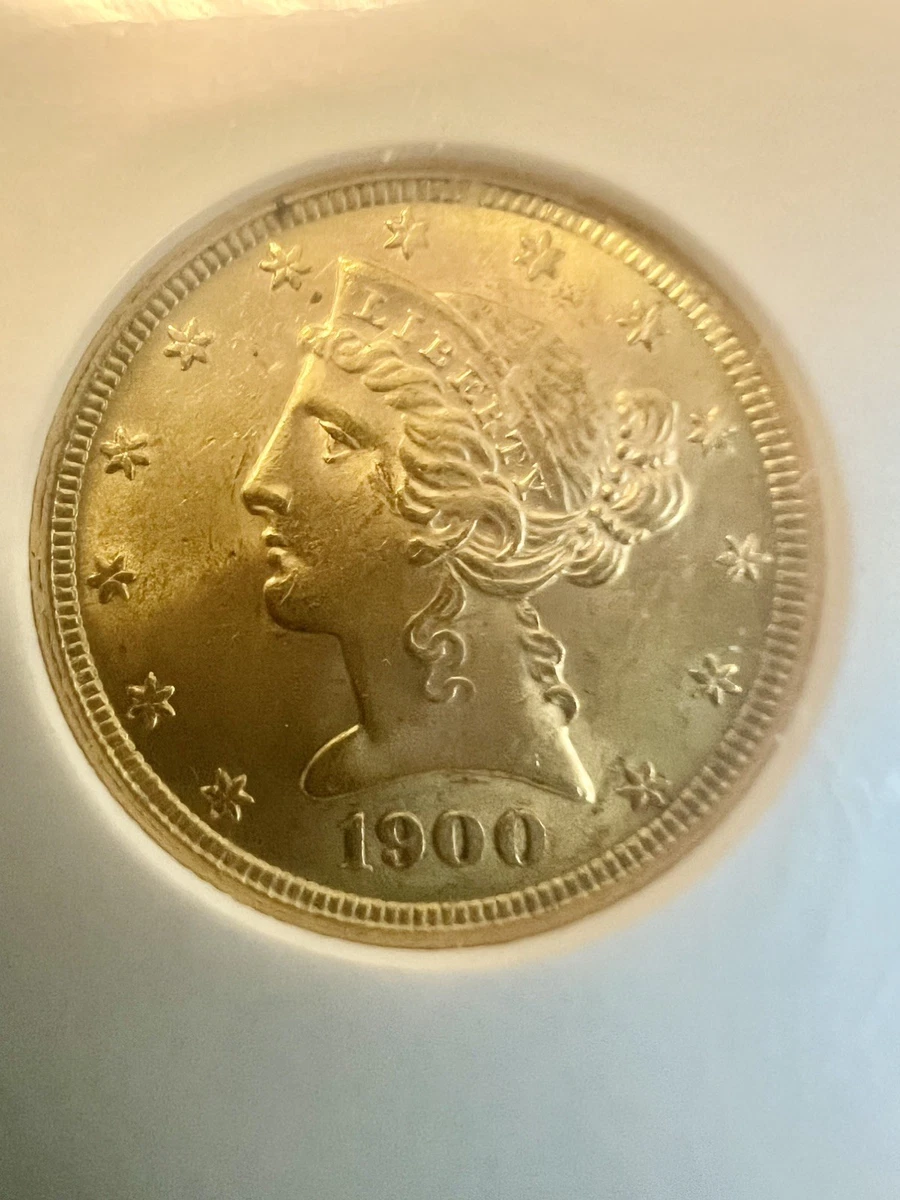 MS 63 Graded 1900 Year Half Eagle $5 US Gold Coins (Pre - 1933
