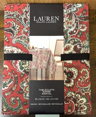 LAUREN RALPH LAUREN Ralph Lauren Paisley Christmas Holiday New Year Tablecloth 60 x 120 Nappe Mantel