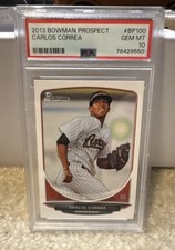 🔥PSA 10 GRAIL🔥2013 Bowman - Prospects Carlos Correa #BP100 (RC)