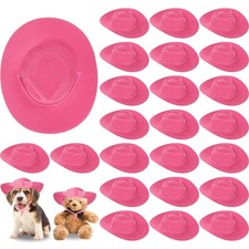 Xtinmee 24 Pcs Mini Cowboy Hats for Party Plastic 4.3 x inches, Pink