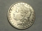 1889 MORGAN silver dollar, BAR WING. VAM 19A (I think). Satiny white BU #lr1