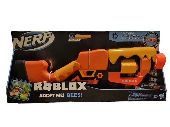 NEW NERF Roblox Adopt Me BEES! Dart Blaster Gun 8-Dart Drum 8x