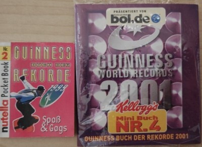 2 Mini Bücher, Guiness World Records, Nutella, Kellog´s 1998, 2001