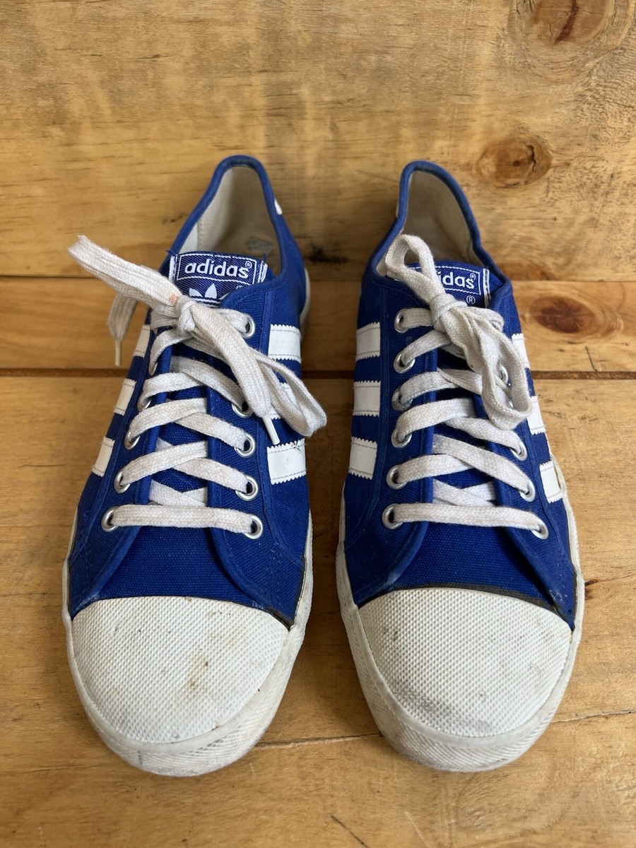 Adidas Adria Vintage shoes アディダスアドリア VTG 70-80s Adidas Adria Canvas Blue Trainers Sneakers Size US 7.5