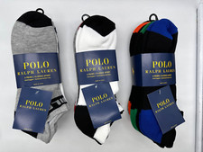 NEW 6 PAIR PACK MENS POLO RALPH LAUREN CLASSIC SPORT TAB NO SHOW CUSHIONED 6-12