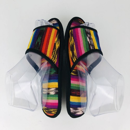 Handgefertigte Damen 8 Pantoletten Sandalen Serape mexikanische Decke Slipper offene Zehenpartie neu mit Etikett - Bild 6 von 8