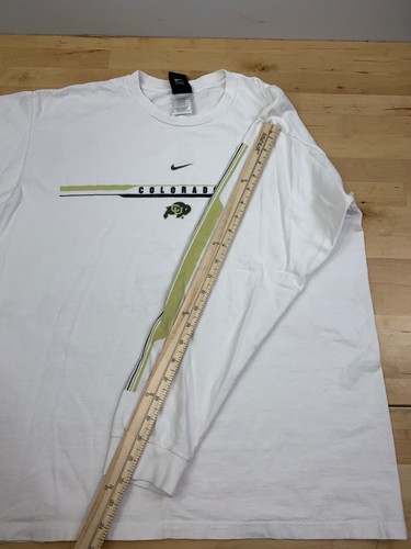 Vtg Y2K Nike Colorado Buffaloes Shirt Mens M White Center Swoosh 11140 - Picture 8 of 10