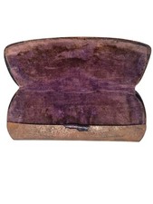 Antique Spectacles Eyeglass Metal Case with Velvet Lining - 4.25 inches