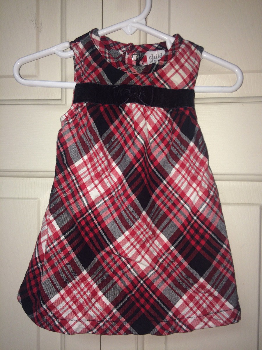 infant plaid holiday dress Smocked Diamond Red Plaid Baby Girl Dress