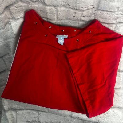 Liz & Me Essentials Bluse Damen 4XL Übergröße 30 32 Ösen Kragen T-Shirt